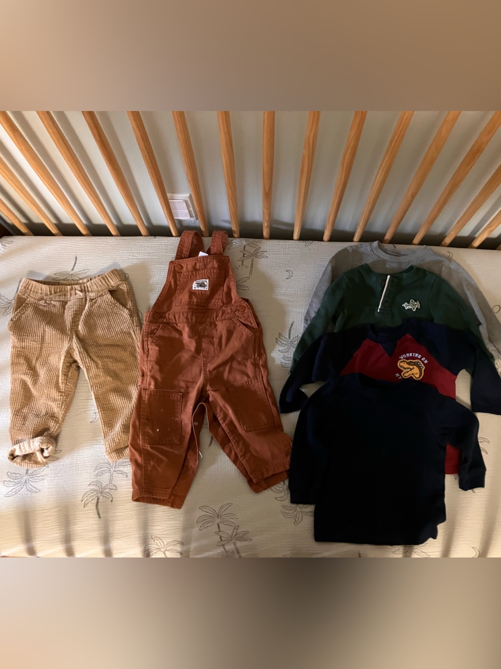 Rust Red Kids Overalls with Front Patch